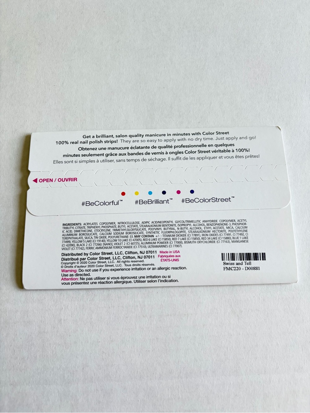 *Retired* Color Street: Swiss and Tell | White Solid Neutral Minimalist Solid - Picture 4 of 13